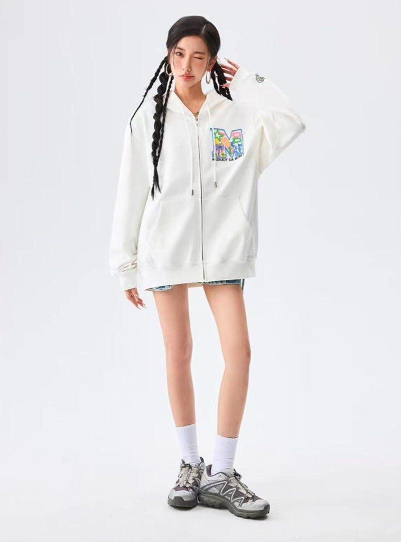 MEDM Big M Plush Wire Frame Padded Zipper Hoodie