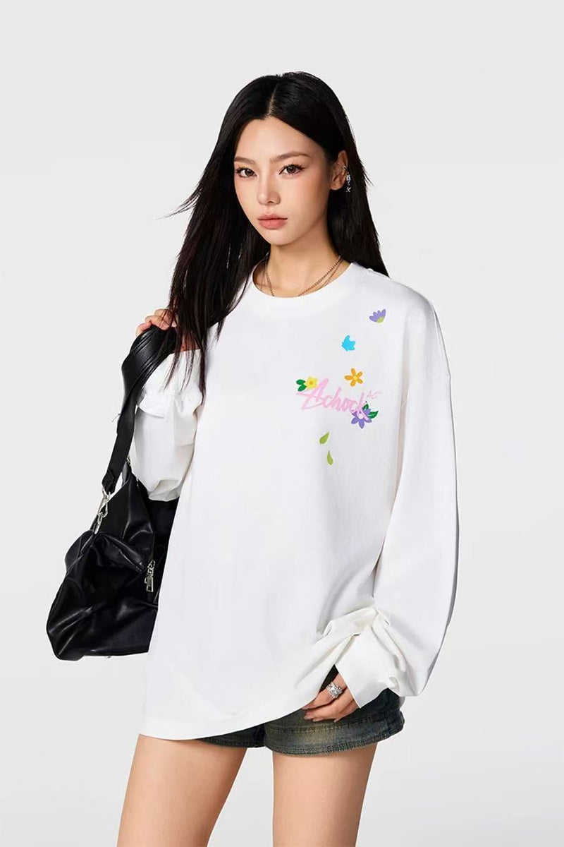 ACHOCK Small Flower Print Long-sleeve T-shirt