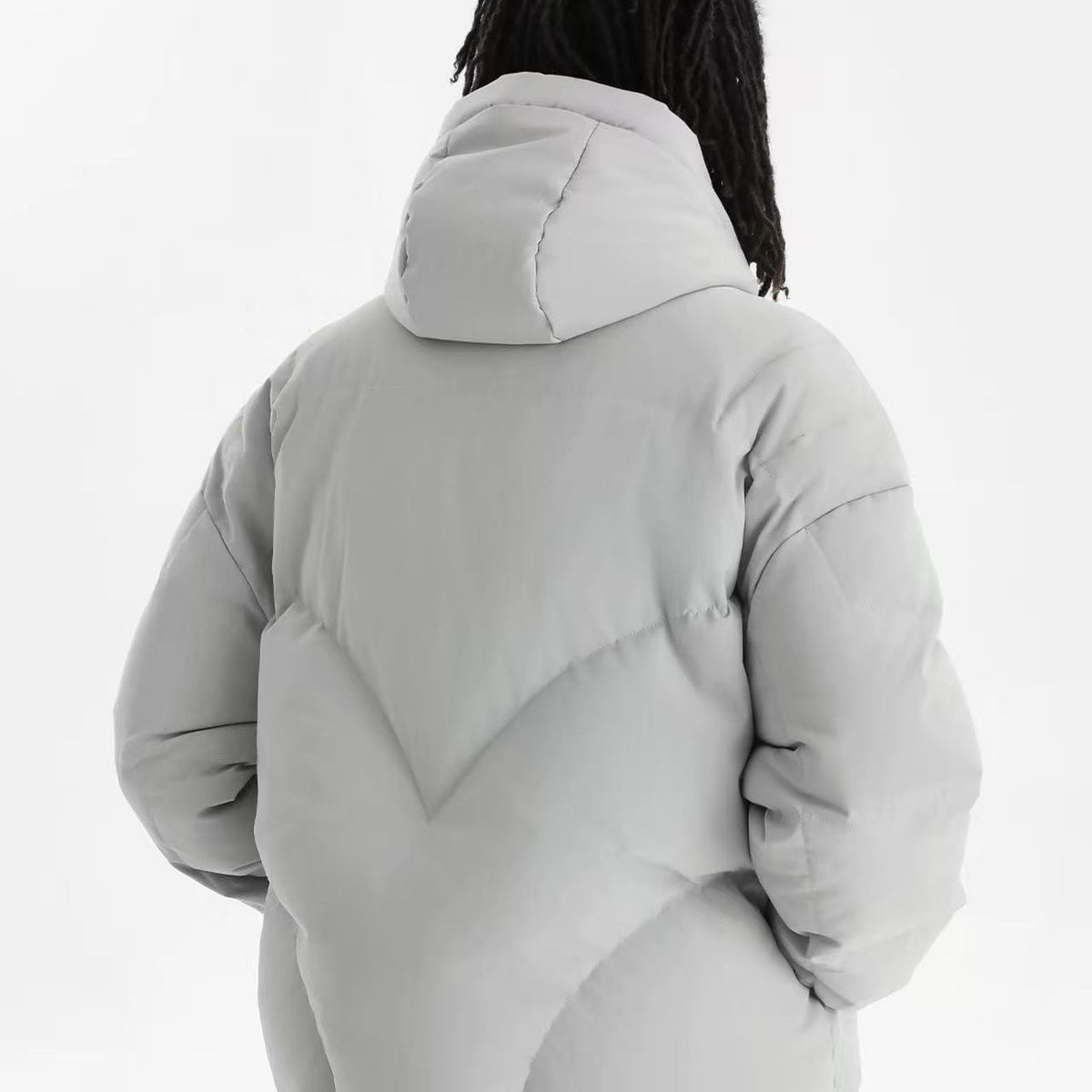 STK Vintage Quilted Embroidered Hooded Down Jacket