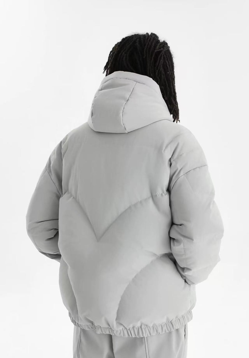 STK Vintage Quilted Embroidered Hooded Down Jacket