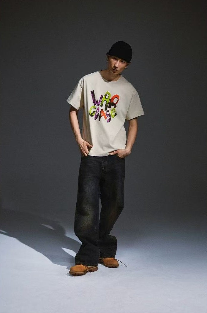 REMEDY Vintage War Cease Match Print Short-sleeve T-shirt