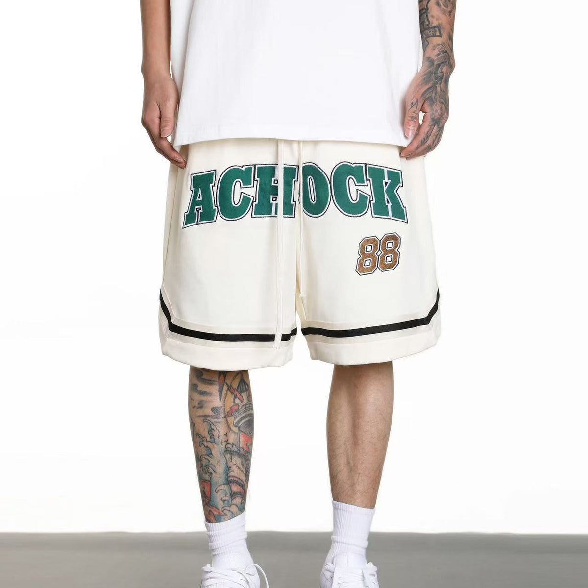 ACHOCK Logo Embroidered Drawstring Shorts
