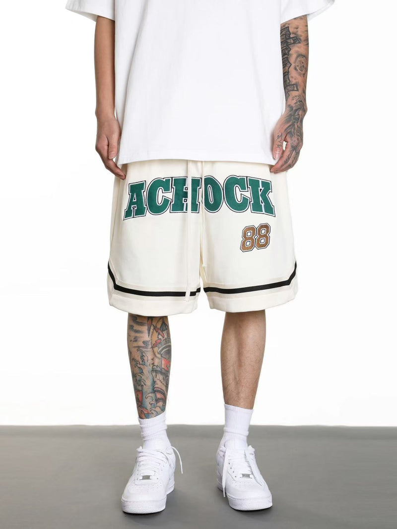 ACHOCK Logo Embroidered Drawstring Shorts