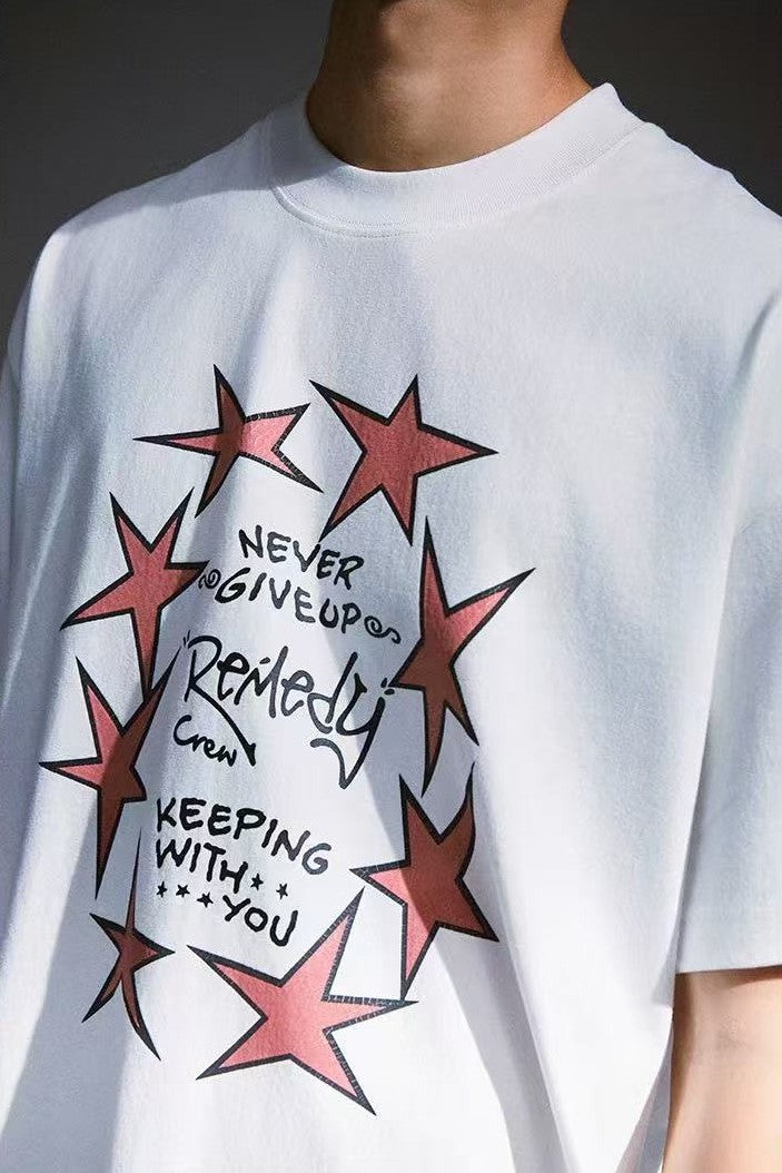 REMEDY Retro Star Print Short-sleeve T-shirt