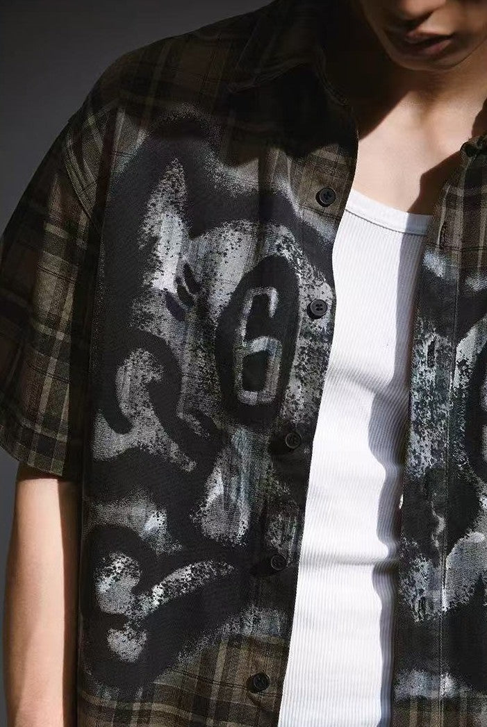 REMEDY Retro Skeleton Short-sleeved Shirt