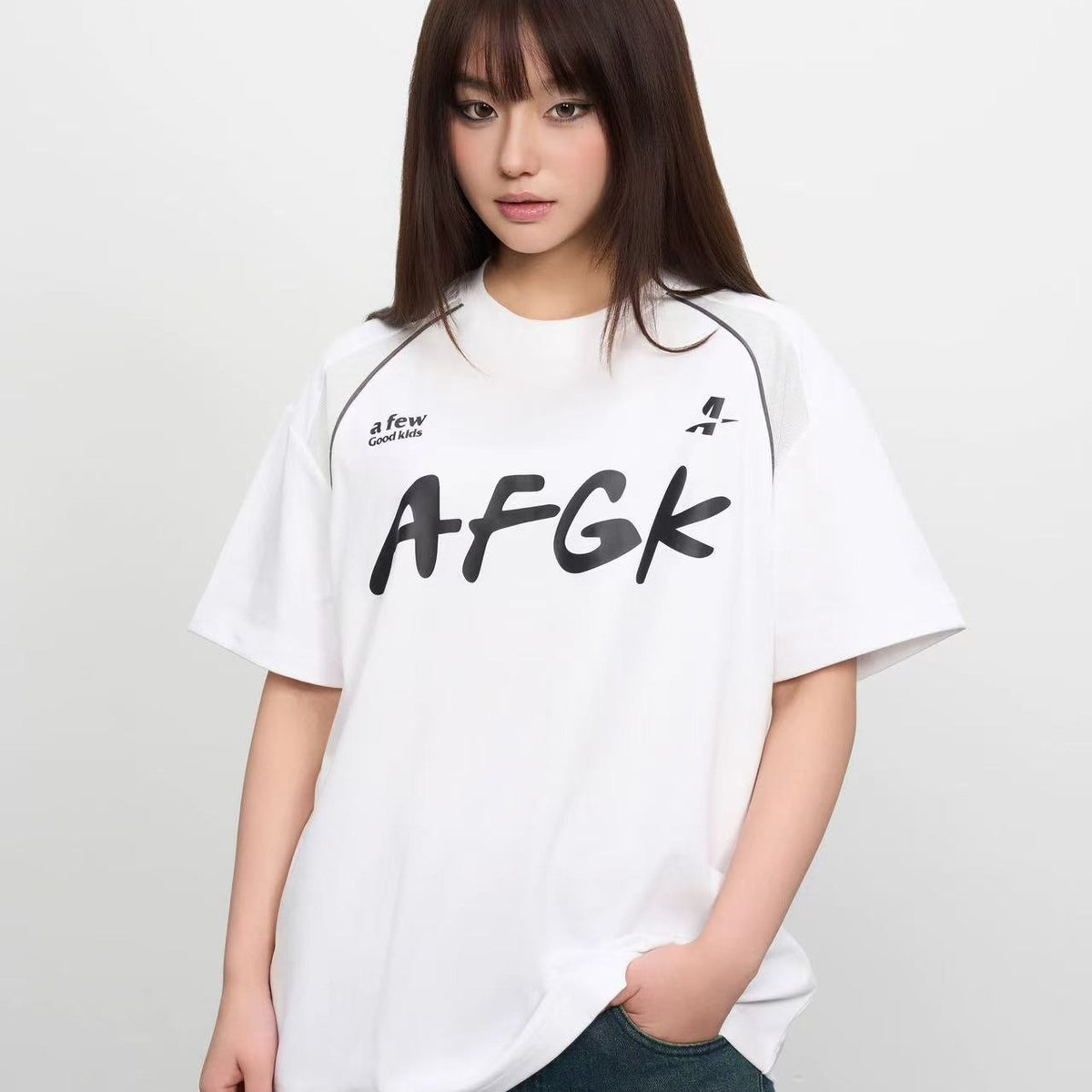 AFGK Mesh Panel Short-sleeved T-shirt