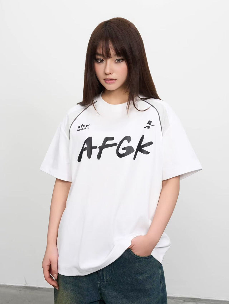 AFGK Mesh Panel Short-sleeved T-shirt