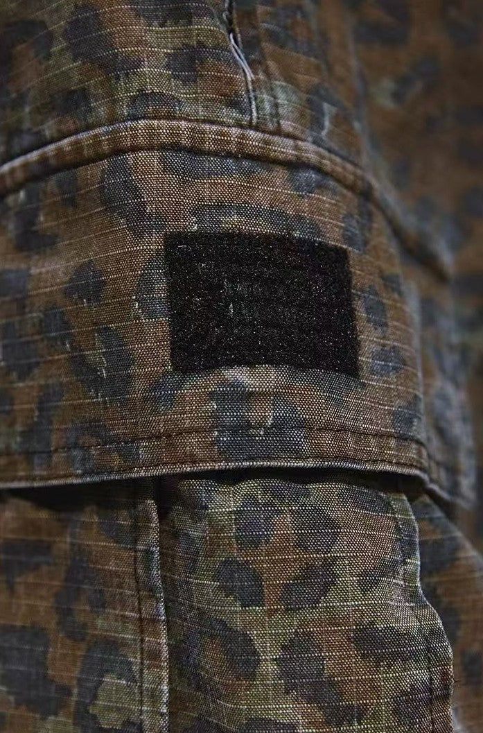 REMEDY Leopard Camo Cargo Shorts (x3 Velcro Patches)