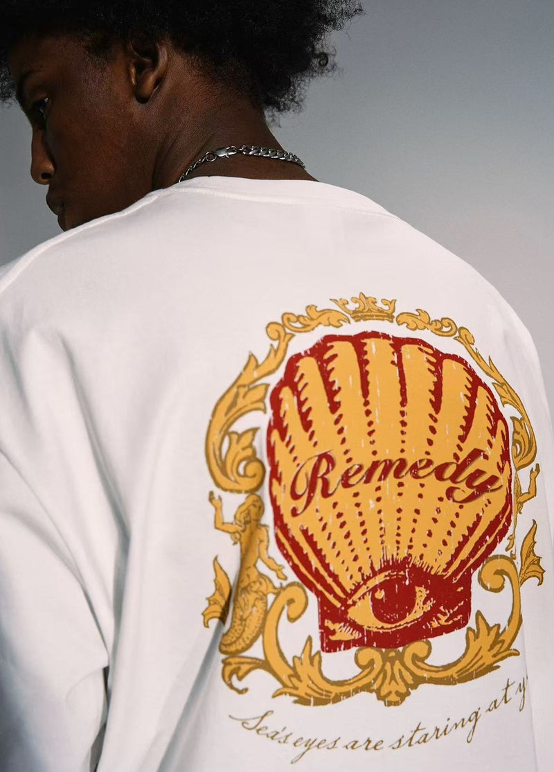 REMEDY Retro Judgment Eye Shell Print Short-Sleeve T-Shirt