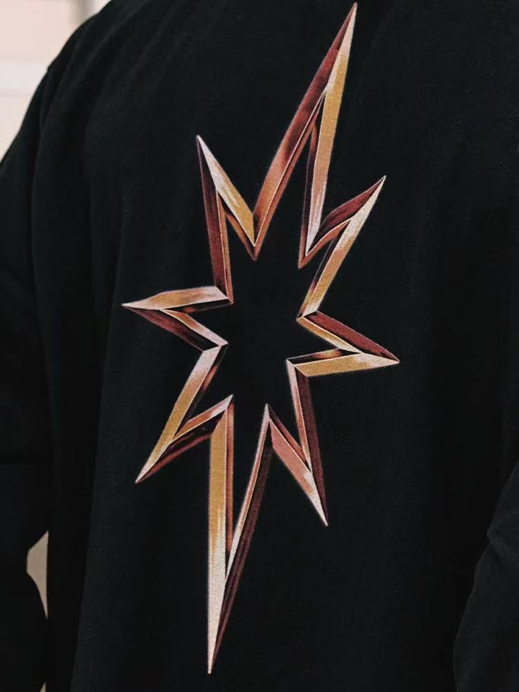 REMEDY Octagram Star Print Long-sleeve Tee