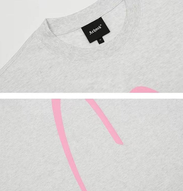 ACHOCK Street Wear Simple Basic Printed T-shirt