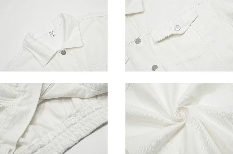 ACHOCK Simple Solid Color Denim Jacket