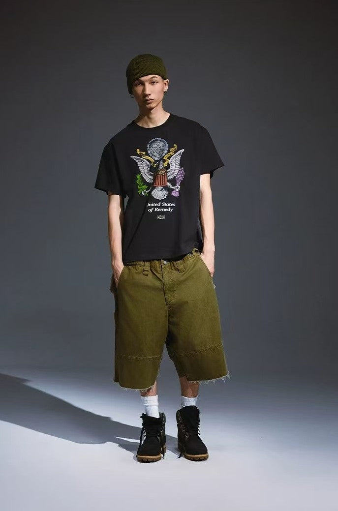 REMEDY  Peace Eagle Design Short-sleeve T-shirt