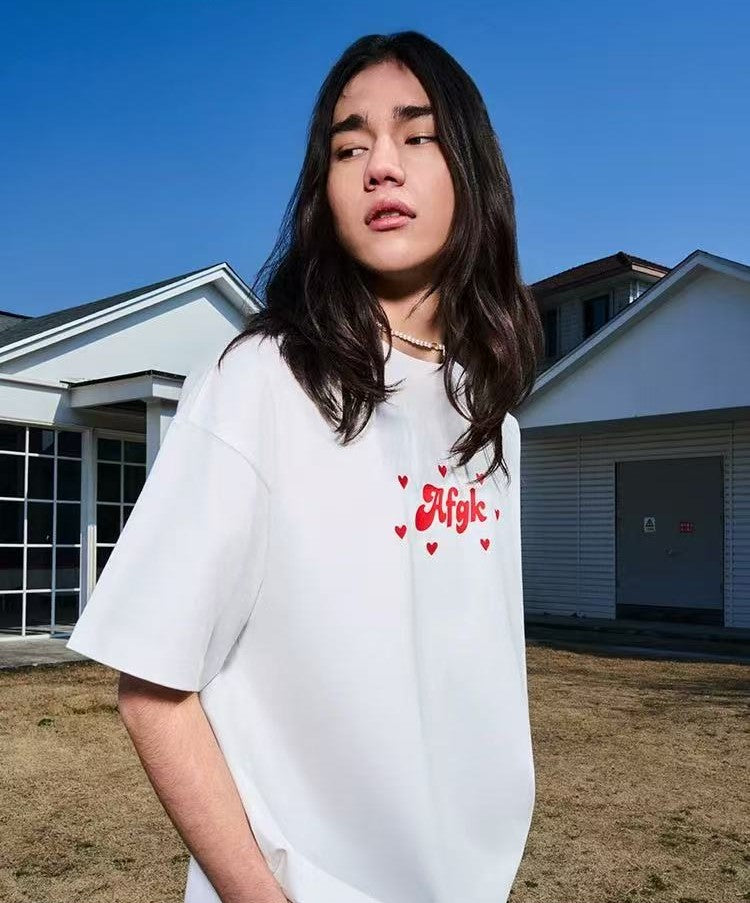 AFGK  Hearts Scattered Short Sleeve T-Shirt