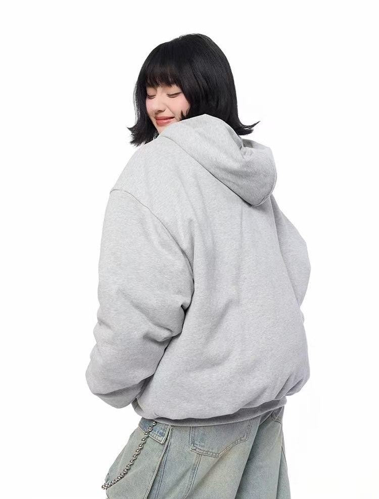 AFGK Badge Embroidered Down Hoodie Jacket