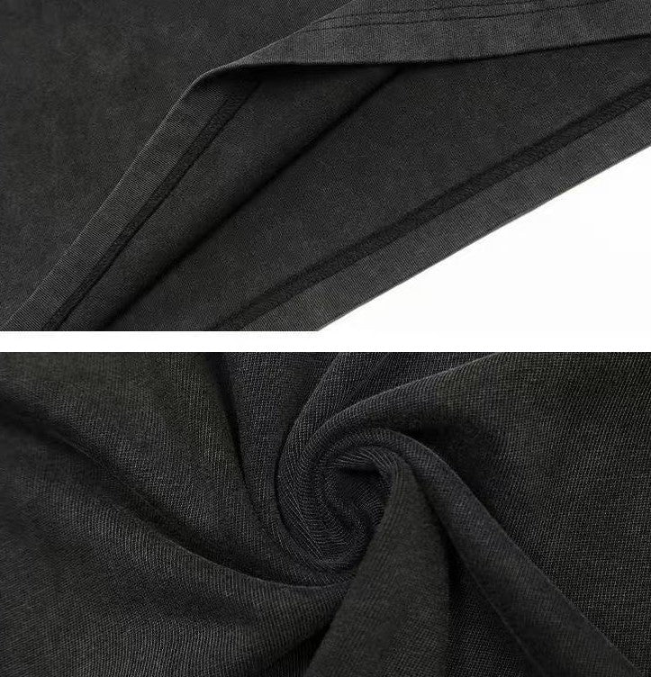 ACHOCK Washed Black Abstract Flame Print T-shirt