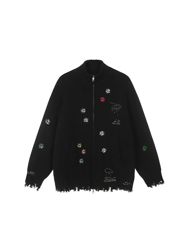 ACHOCK Vintage Floral Embroidered Sweater