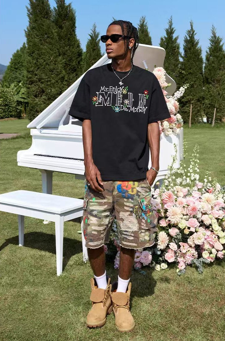 MEDM Scattered Flower Short-sleeved T-shirt