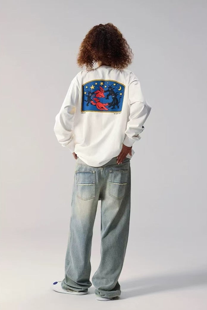 REMEDY Happy Devil Night Print Long-sleeve Tee