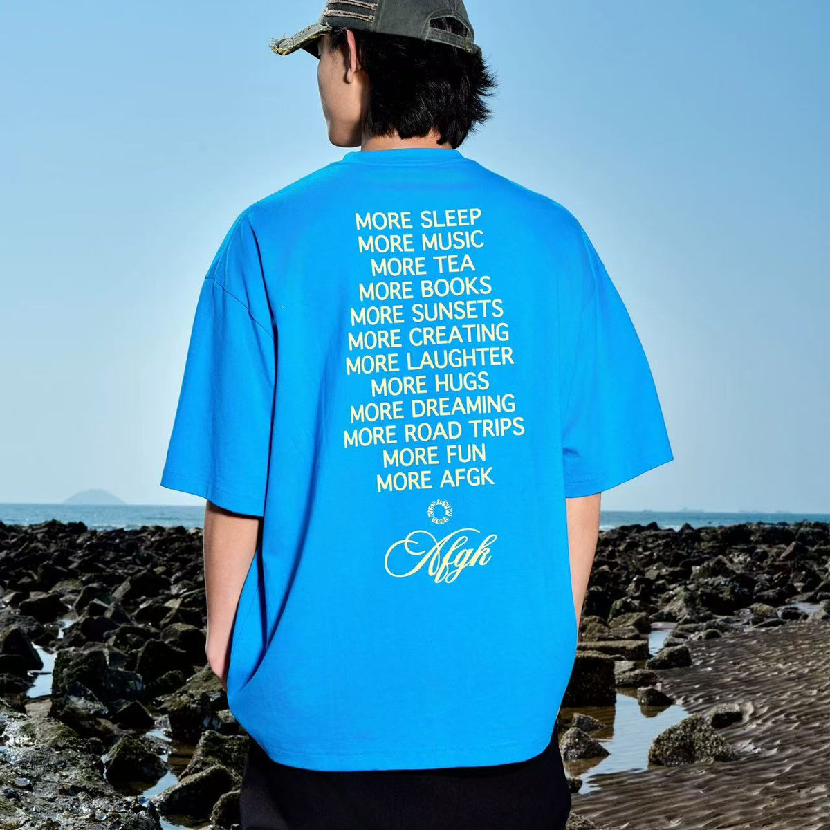 AFGK Slogan Letter Print Short-sleeved T-shirt