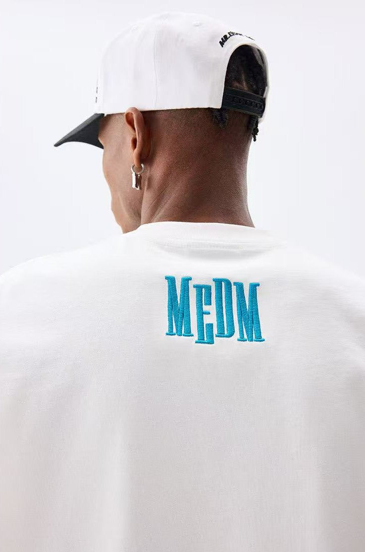 MEDM Webbing Embroidered Letter Short-sleeves T-shirt
