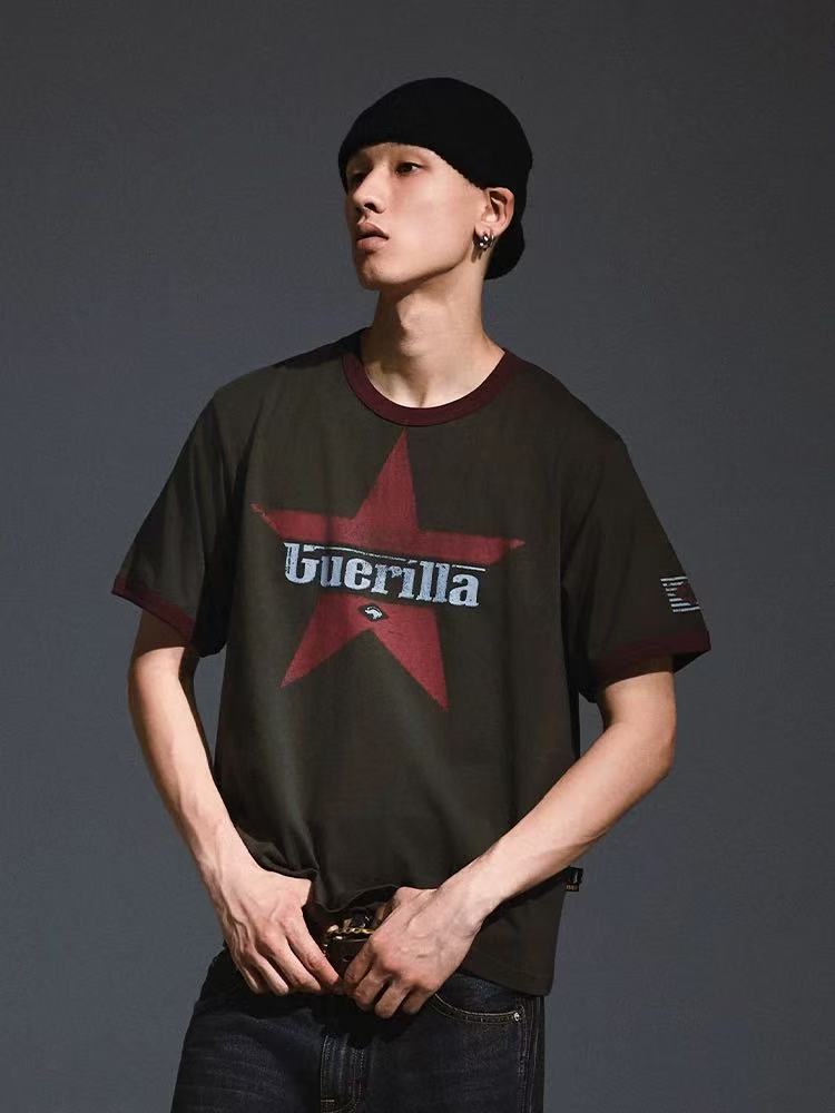 REMEDY Contrast Ribbed Short-sleeved T-shirt