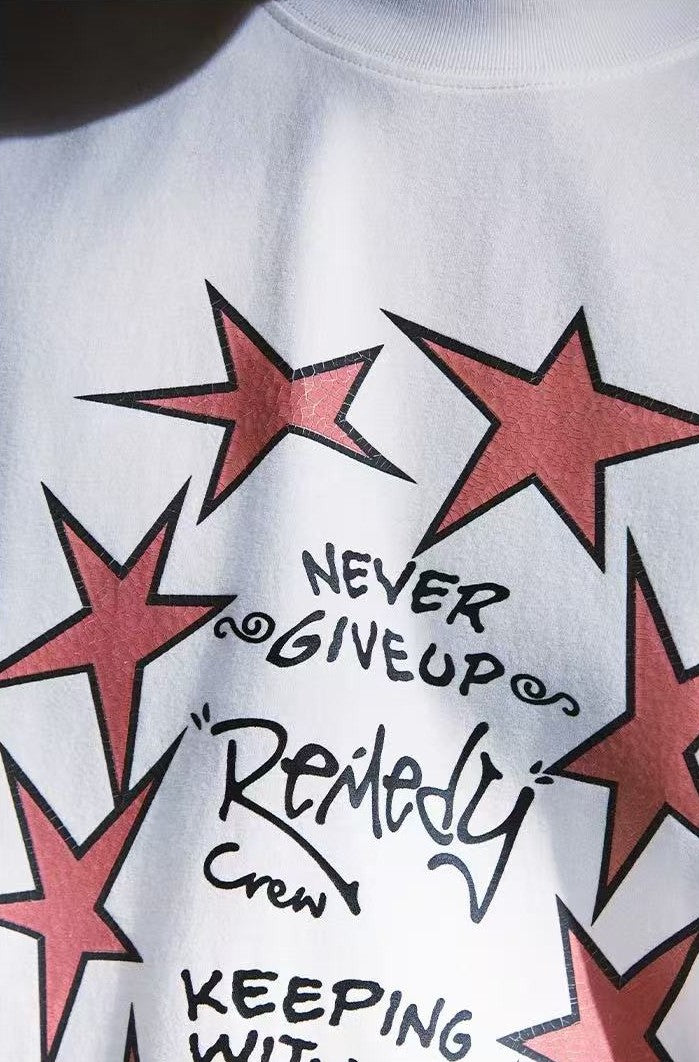 REMEDY Retro Star Print Short-sleeve T-shirt