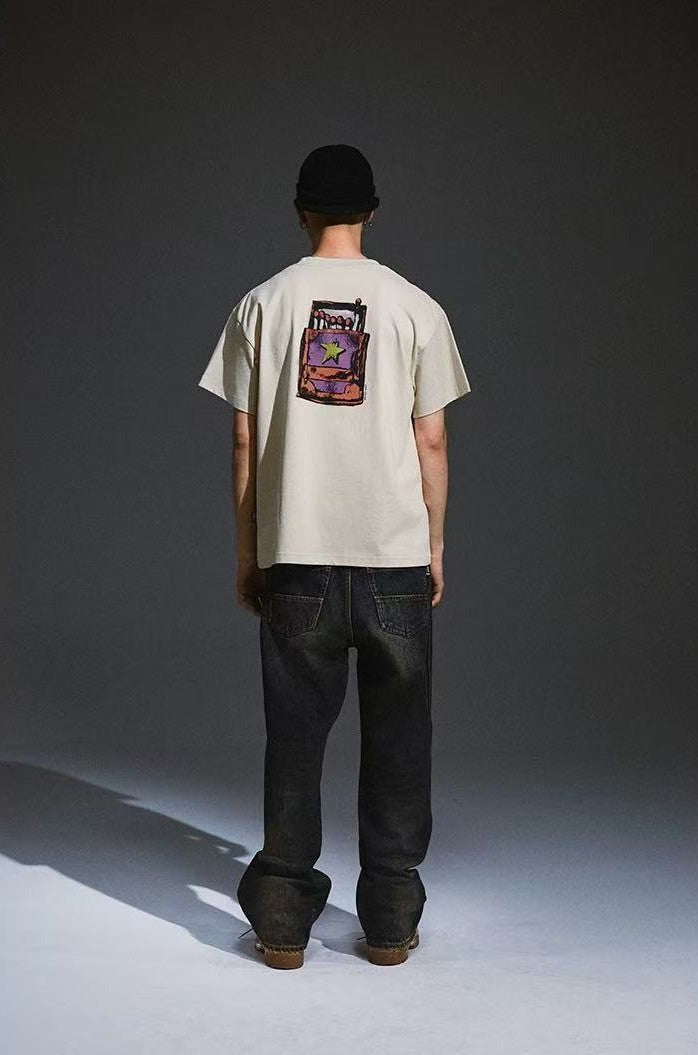 REMEDY Vintage War Cease Match Print Short-sleeve T-shirt
