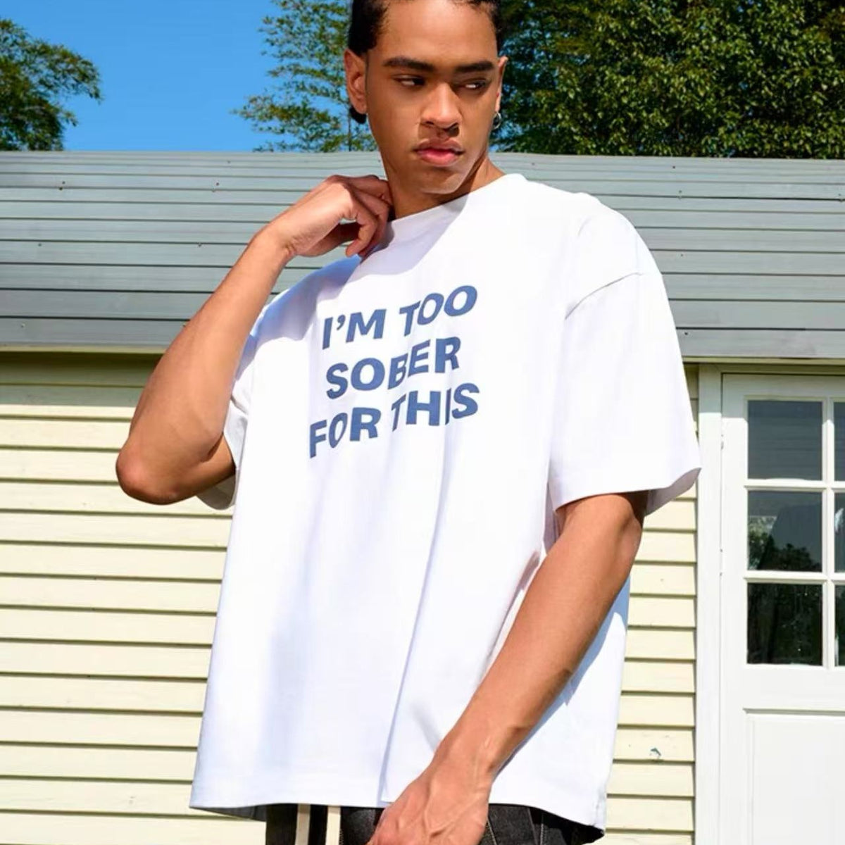 AFGK Slogan Ring LOGO Short-sleeved T-shirt