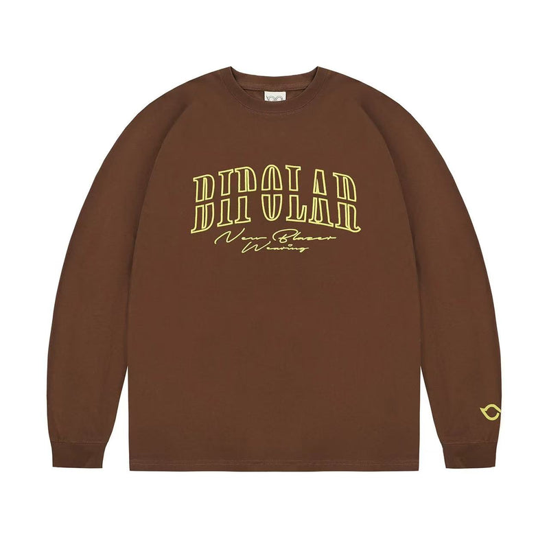 BIPOLAR Basic Embroidered Long-sleeved T-shirt