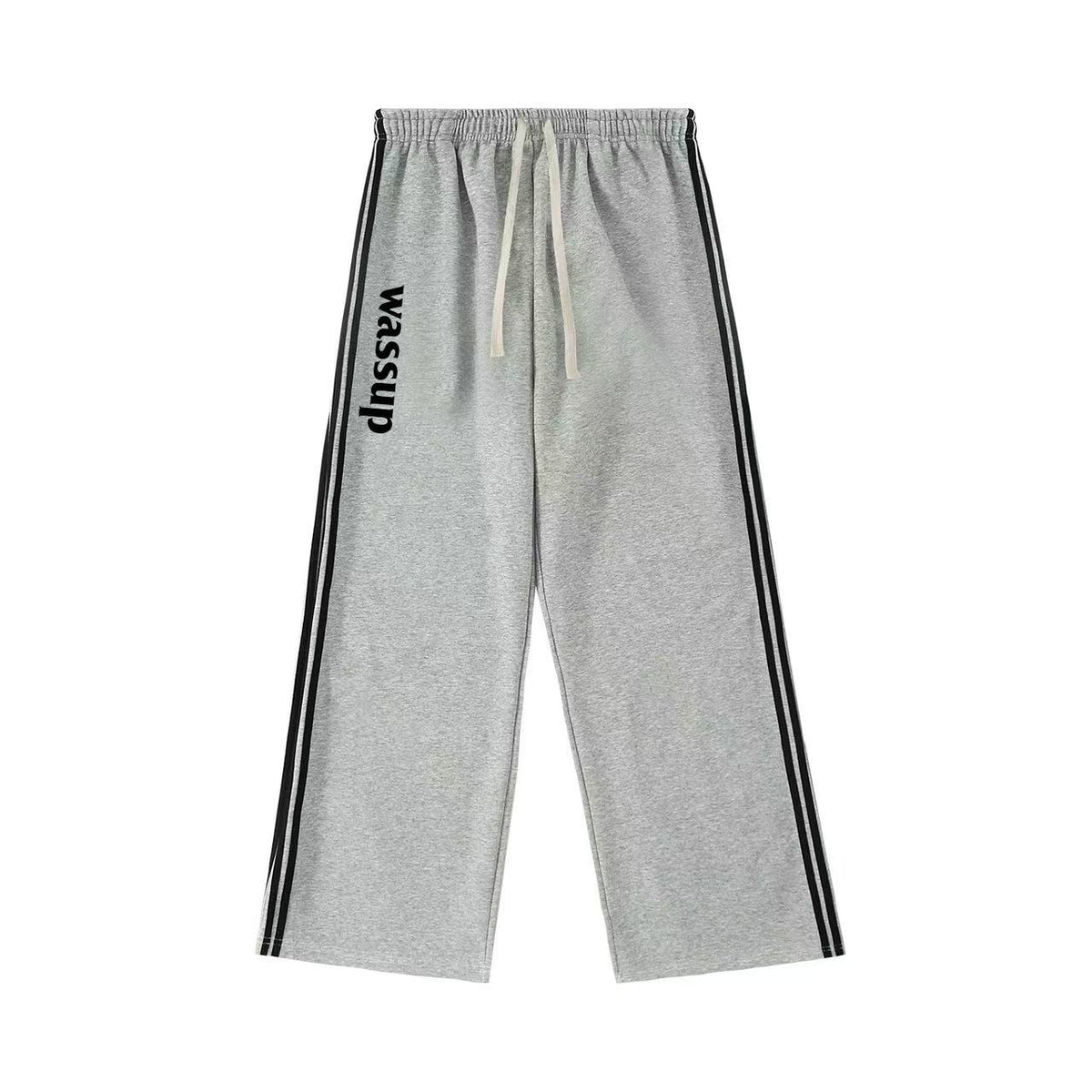 WASSUP Color Matching Wide Leg Track Pants