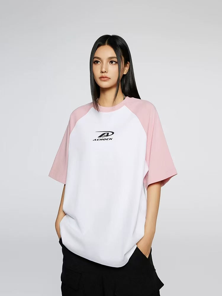 ACHOCK Simple Basic Logo Printed T-shirt