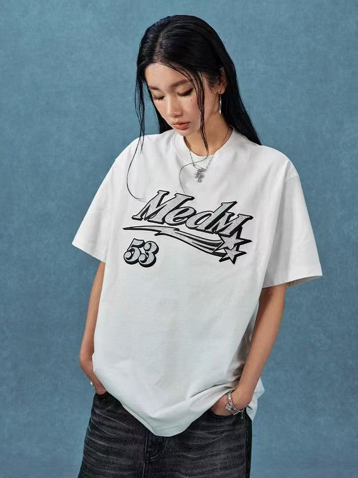 MEDM Diamond Logo Hot Drill  Short Sleeve T-shirt