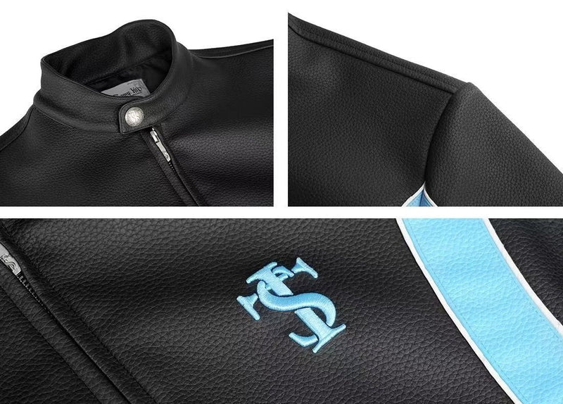 STK Vintage Striped Racing Leather Jacket