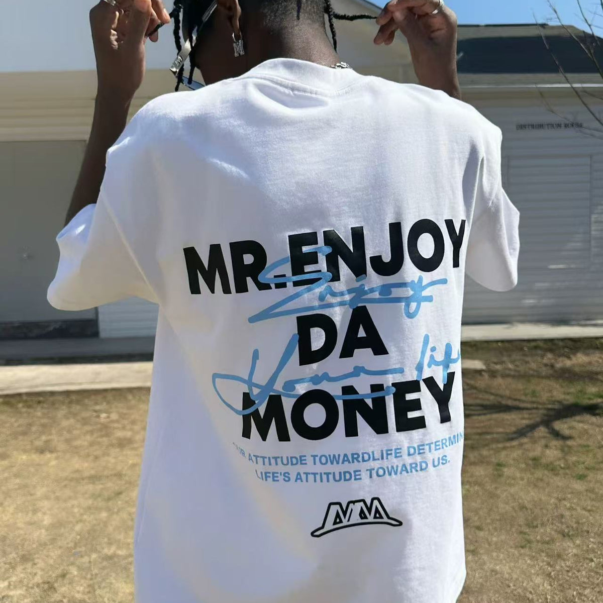 MEDM Summer Graffiti Letter Print Short Sleeve T-Shirt