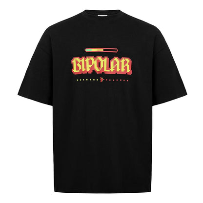 BIPOLAR Pixel Game Offset Printed Short Sleeve T-Shirt