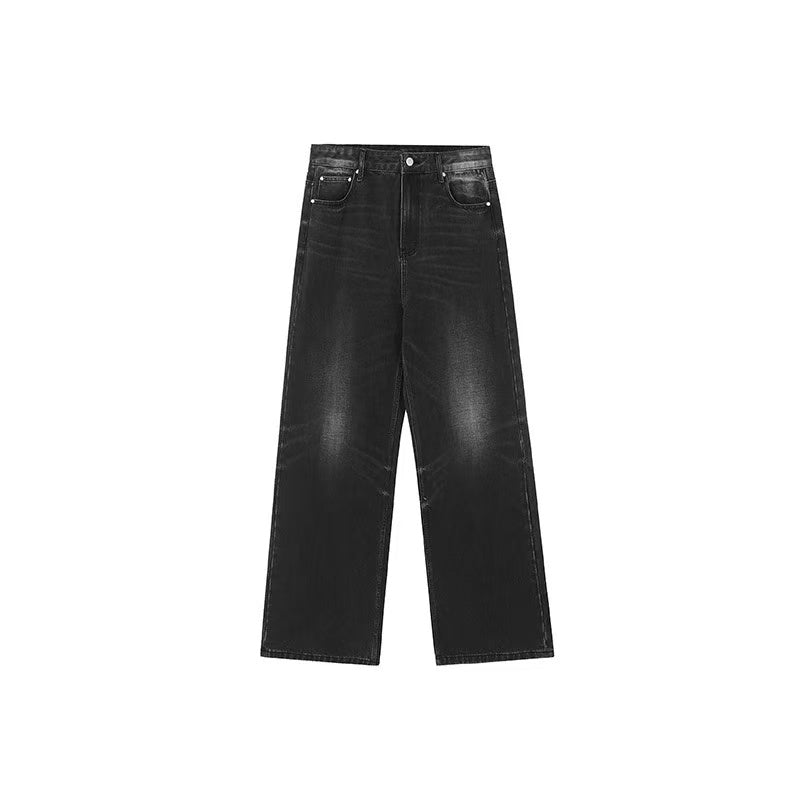 ACHOCK Vintage Washed Logo Stitching Jeans