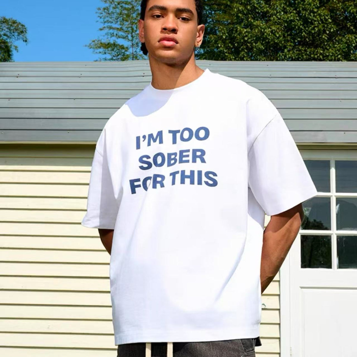 AFGK Slogan Ring LOGO Short-sleeved T-shirt