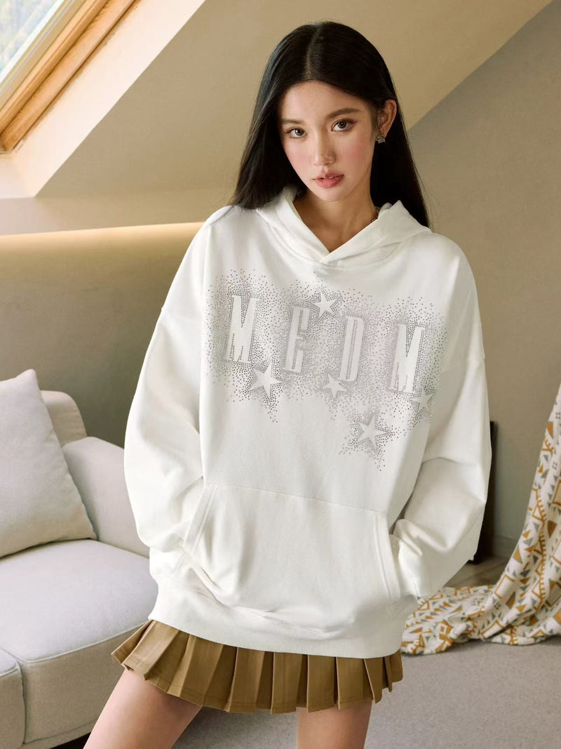 MEDM Rhinestone Star Logo Hoodie