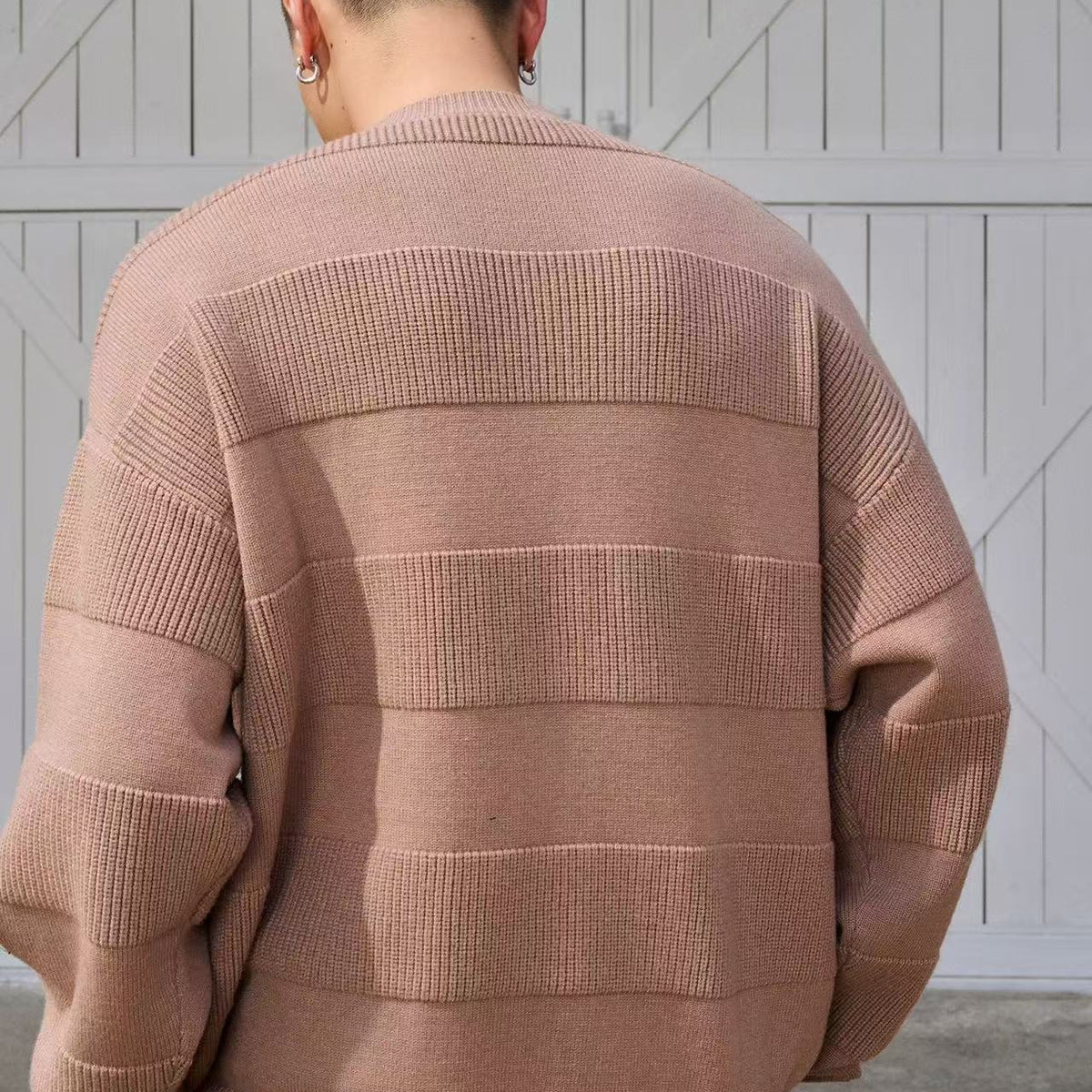 AFGK Striped Textured Sweater