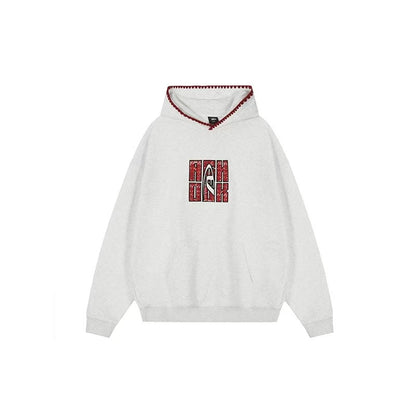ACHOCK Retro Patch Embroidered Hoodie