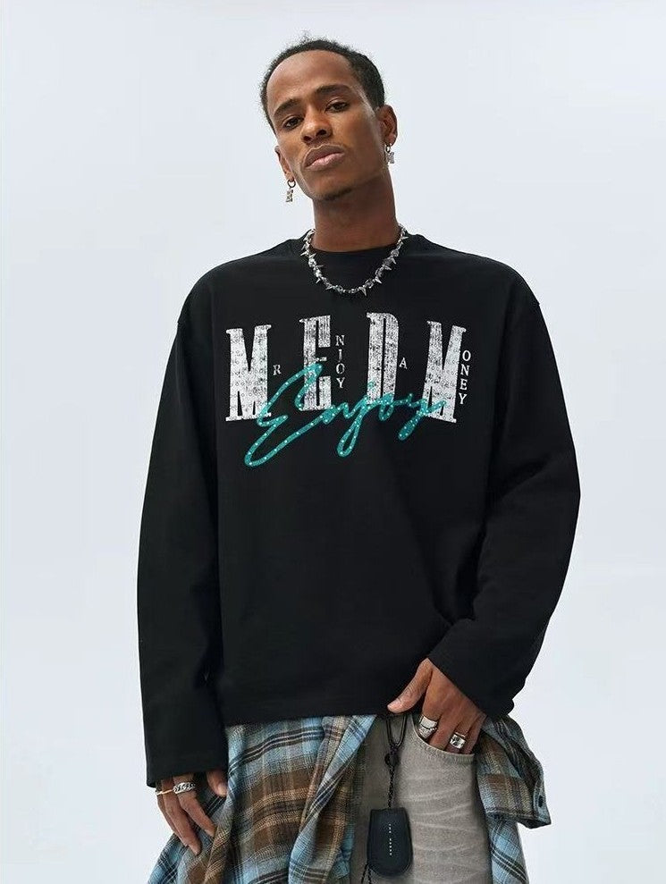 MEDM Washed Cropped Long-sleeve T-Shirt