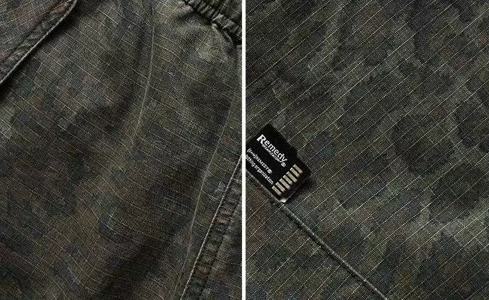 REMEDY Leopard Camo Cargo Shorts (x3 Velcro Patches)