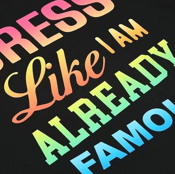 AFGK Color Gradient Slogan Long-sleeve T-Shirt