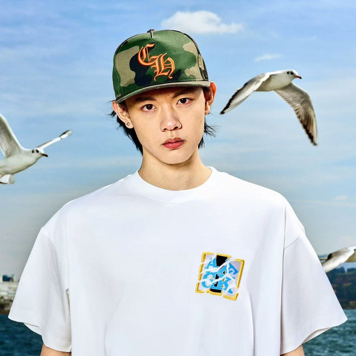AFGK  Shattered Embroidery Short Sleeve T-Shirt