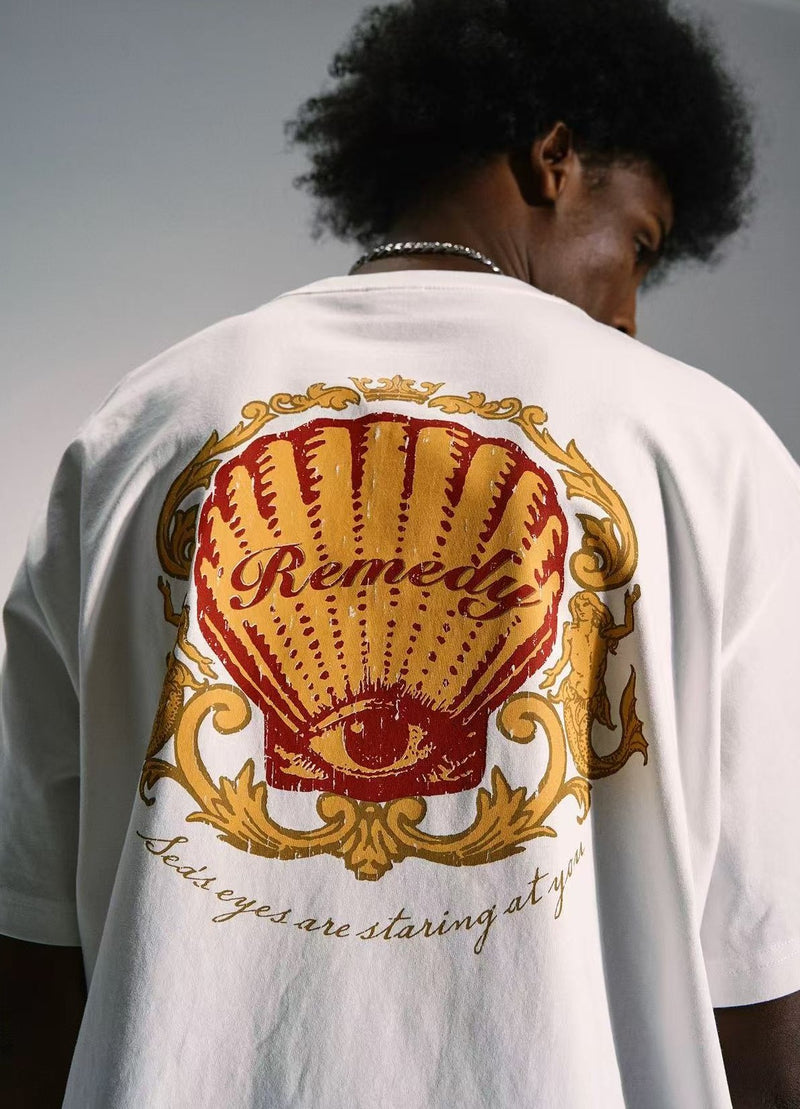 REMEDY Retro Judgment Eye Shell Print Short-Sleeve T-Shirt