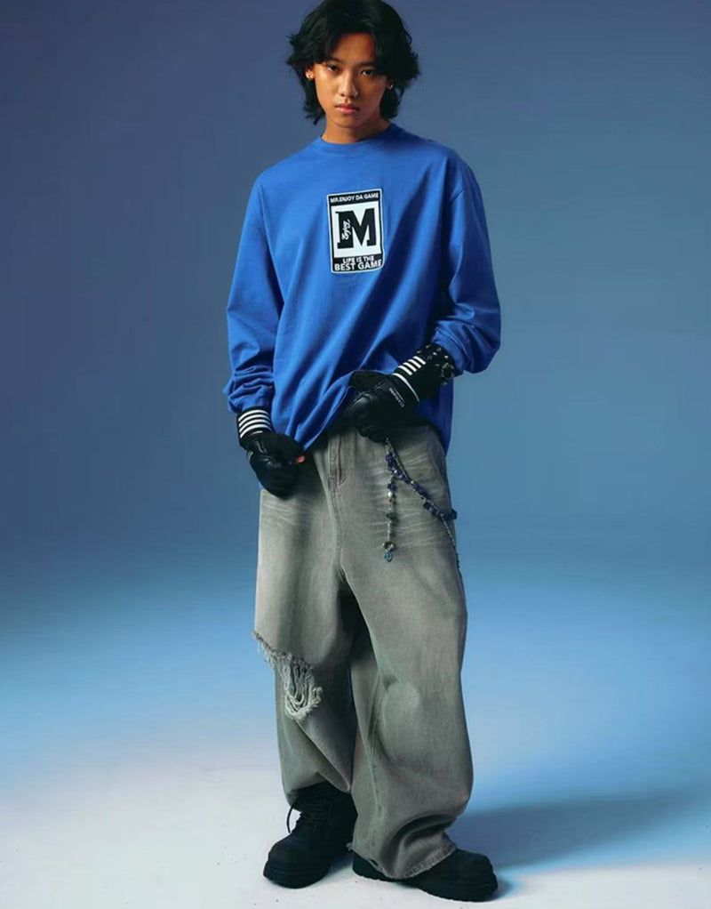 MEDMxPlayStation Basic M logo long-sleeved T-shirt