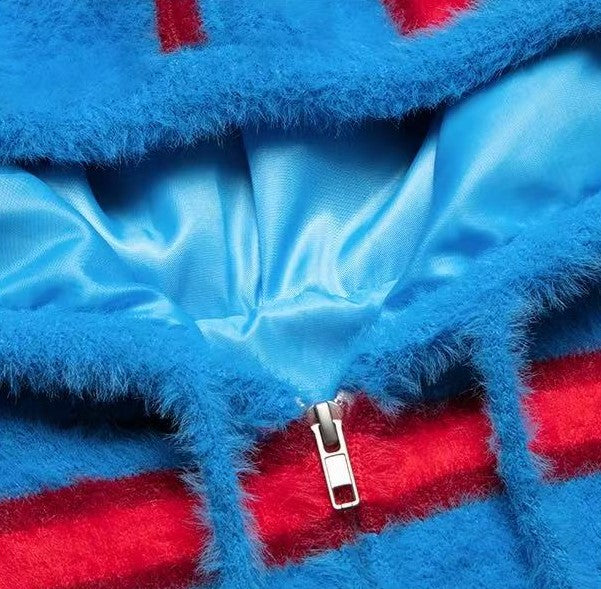 AFGK Striped Zip Hooded Cardigan Sweater