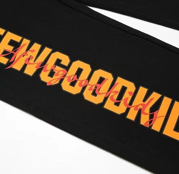 AFGK Double Row Letter Print Casual Sweatpants