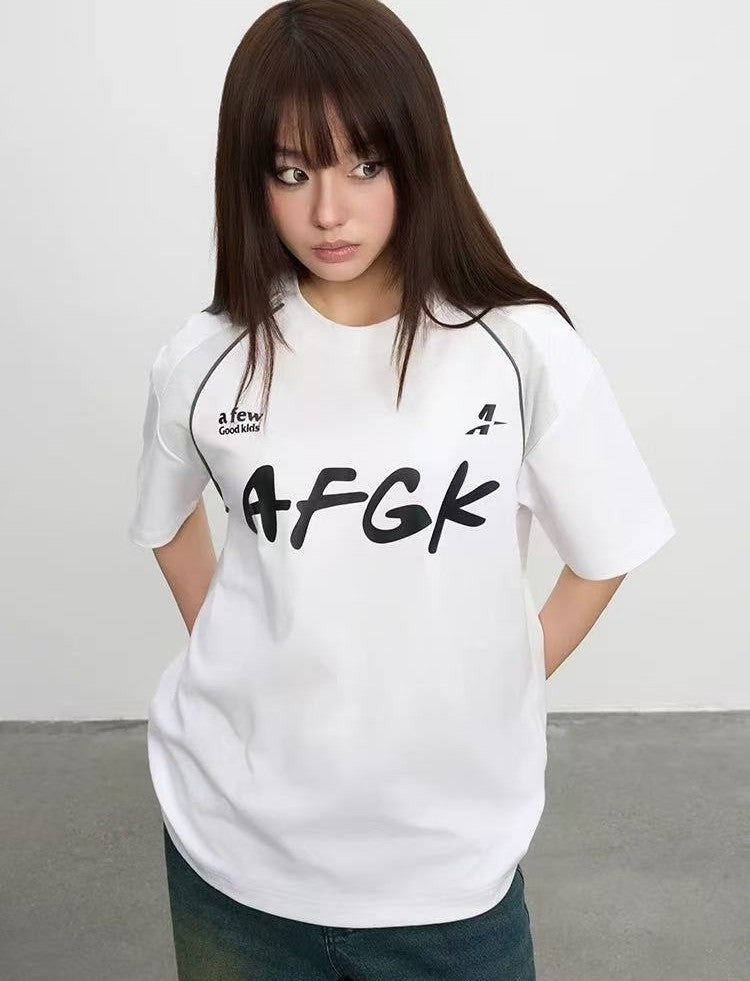 AFGK Mesh Panel Short-sleeved T-shirt